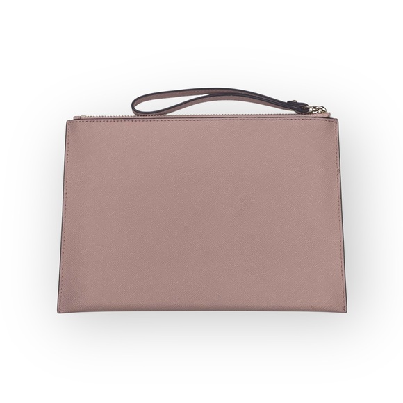 Michael Kors ❤︎︎ Adele Jet Set XL Zip Clutch ❤︎︎ Ballet Pink ❤︎︎ Gold Heart Stud - Picture 8 of 16